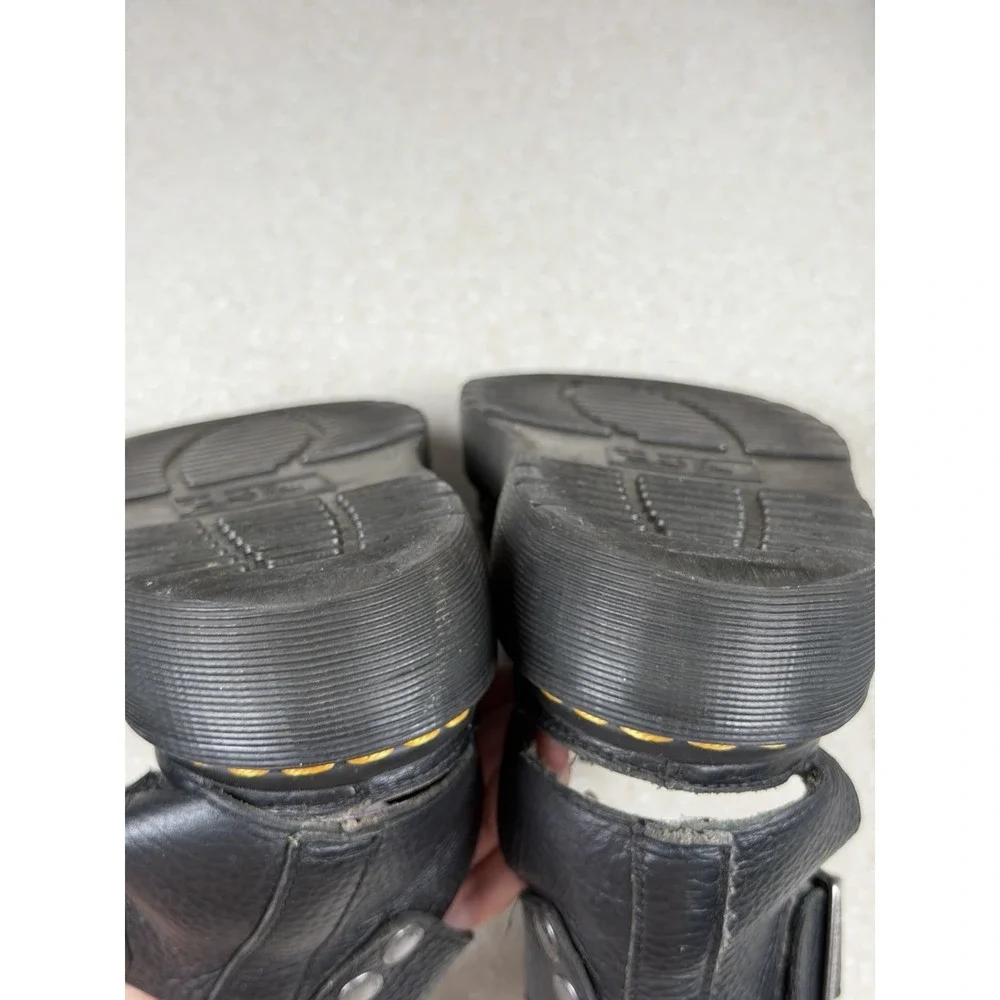 Dr Martens Sandals Women's 6L Black Leather Gladiator Platform Clarissa‎ II Quad